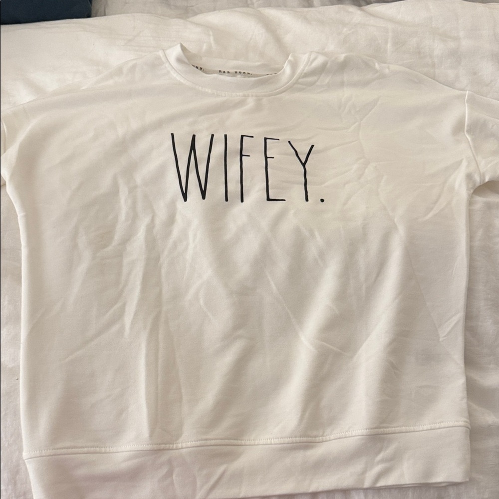 Rae Dunn White 'Wifey' Sweatshirt